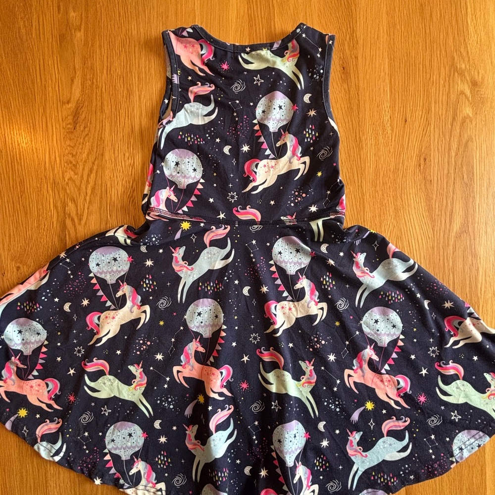 Kids Unicorn Print Twirl Dress - Picture 3 of 3